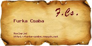 Furka Csaba névjegykártya