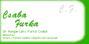 csaba furka business card